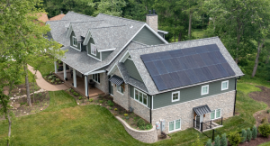 Stockell Custom Homes photo of green home with solar panel