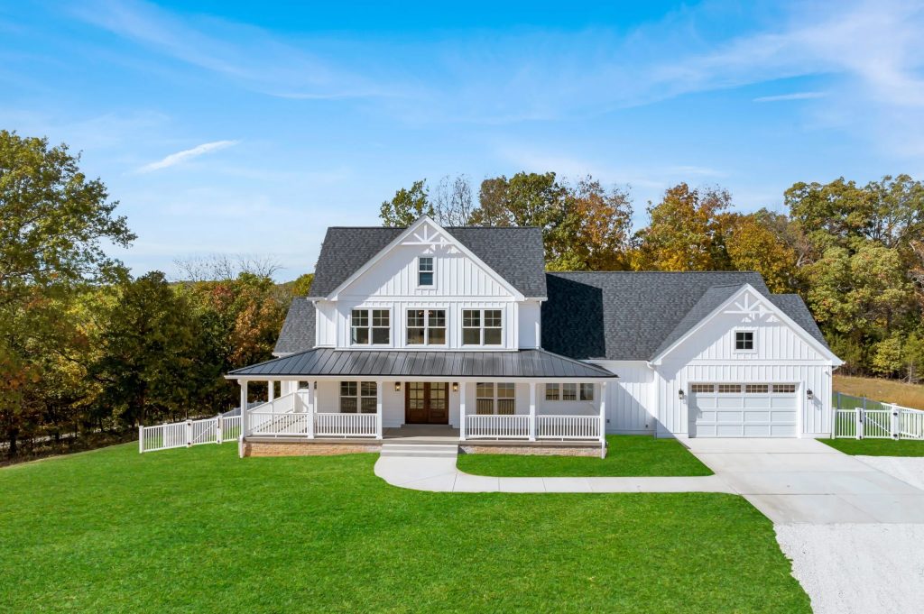 Stockell Custom Homes photo of the front of a white home