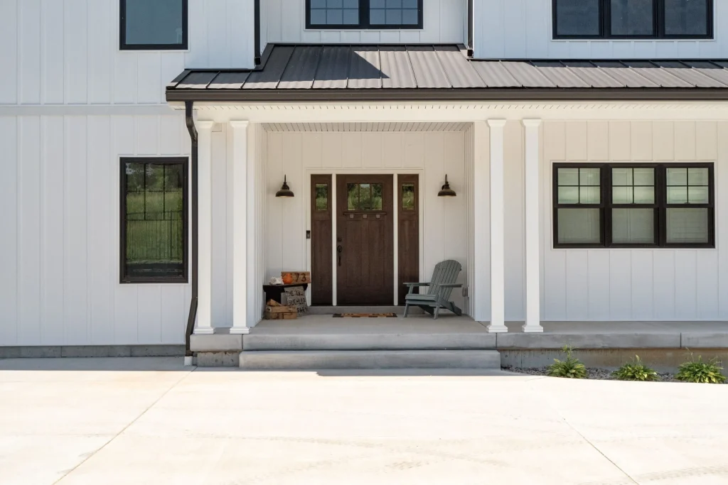 Stockell Custom Homes photo of the front of a white home