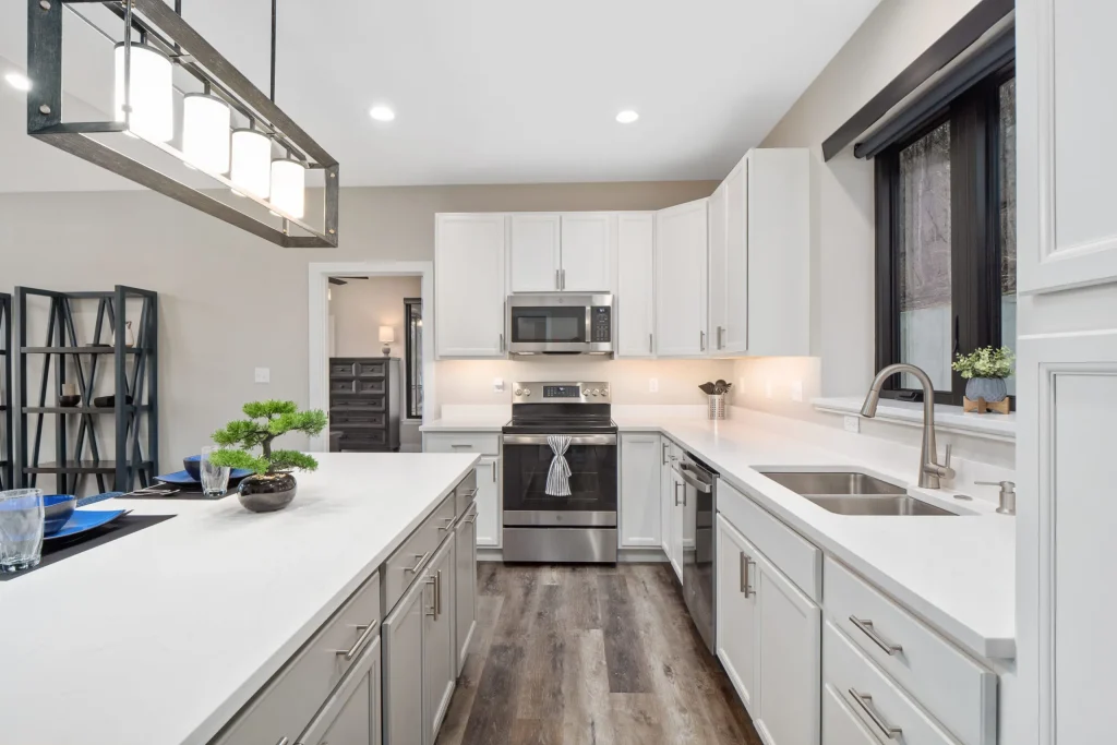 Stockell Custom Homes photo of front of new modern ranch home kitchen