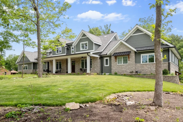 Stockell Custom Homes photo of the front of a green home