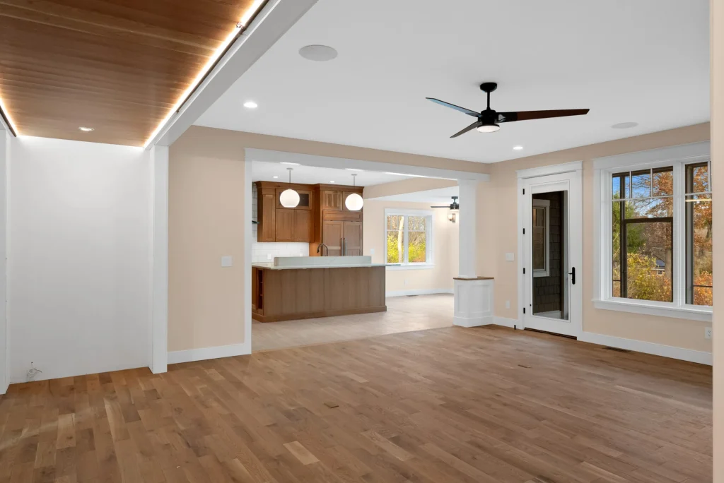 Stockell Custom Homes photo of living room and kitchen
