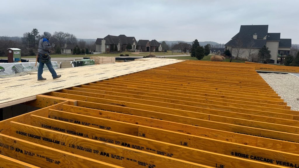 St. Louis custom home subfloor framing