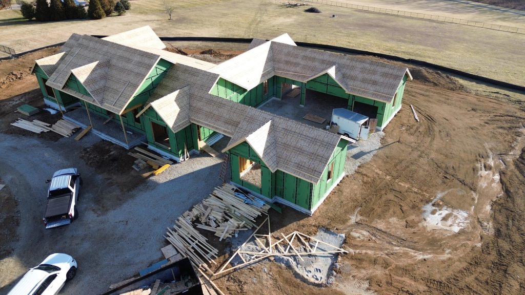 Stockell Custom Homes photo of roofing progress