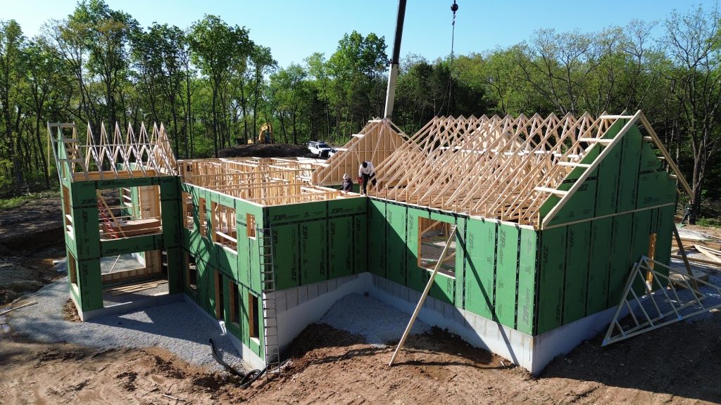 Stockell Custom Homes photo of roof framing