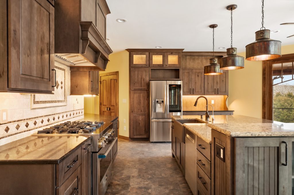 Stockell Custom Homes photo of warm rustic kitchen