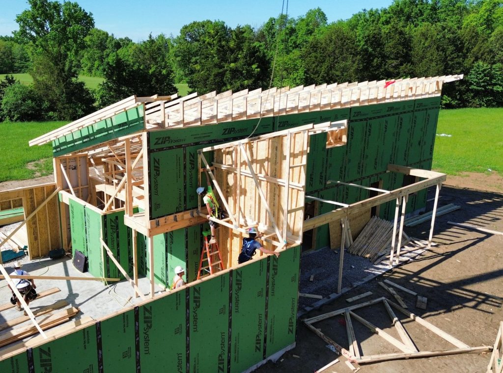 Stockell Custom Homes photo of framing progress on new home build